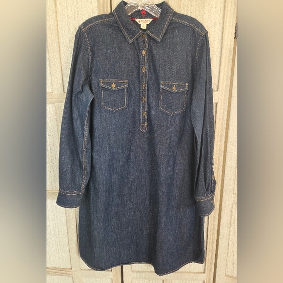 Brooks Brothers Dresses & Skirts - Brooks Brothers Womens Red Fleece Denim Shirt Dress Size 12 100% Cotton